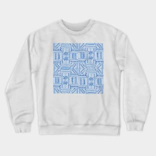 Blue Geometric Pattern Crewneck Sweatshirt